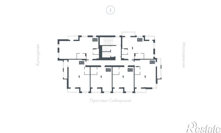 3-комн квартира в новом доме Культурная улица, 12,  д. 12