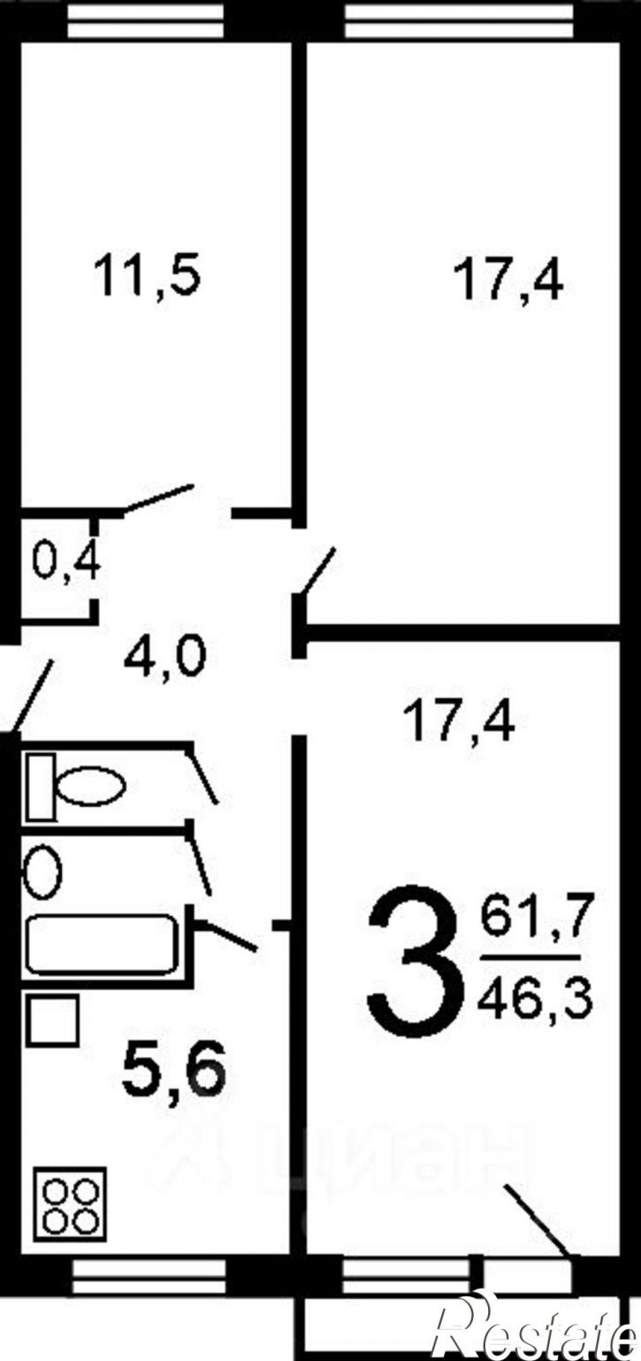 3-комн квартира улица Георгиева, 1,  д. 1