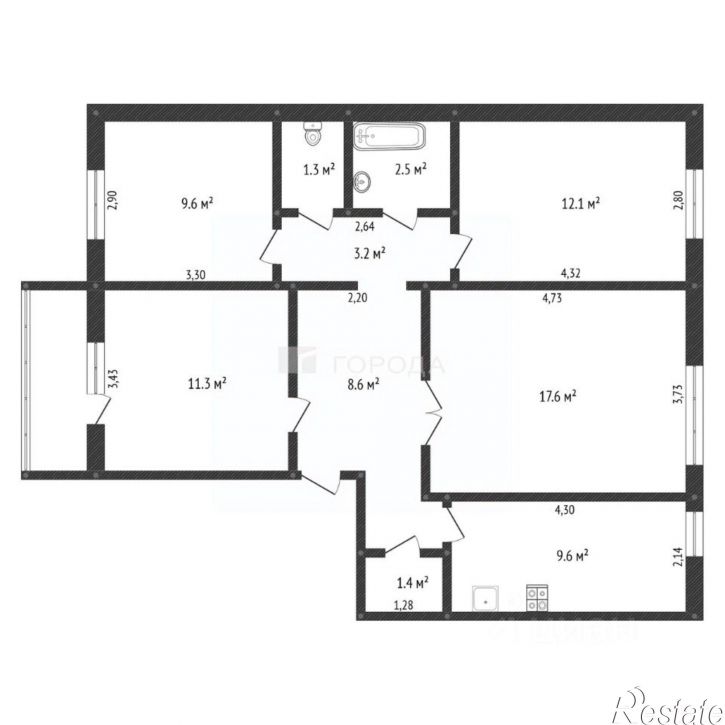 4-комн квартира улица Нахимова, 4А,  д. 4А