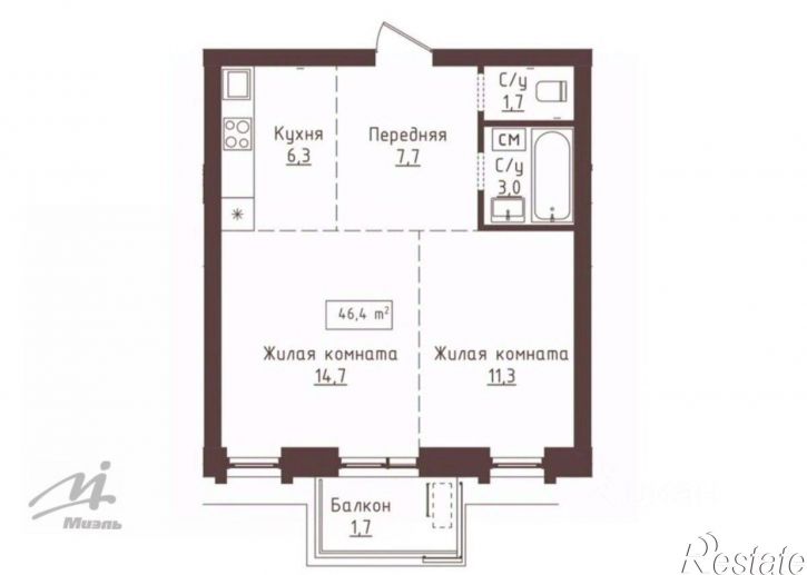 2-комн квартира в новом доме ул Папанинцев, 155,  д. 155