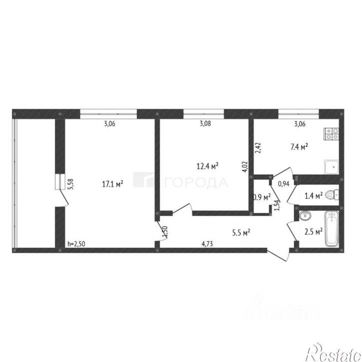 2-комн квартира ул Анатолия, 224,  д. 224