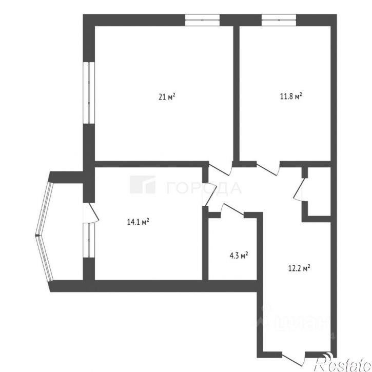 2-комн квартира ул Сизова, 14Б,  д. 14Б