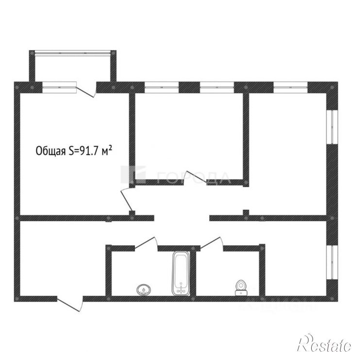 3-комн квартира ул Никитина, 98,  д. 98