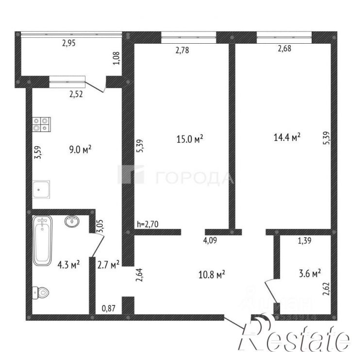 2-комн квартира Северо-Западная улица, 35В,  д. 35В