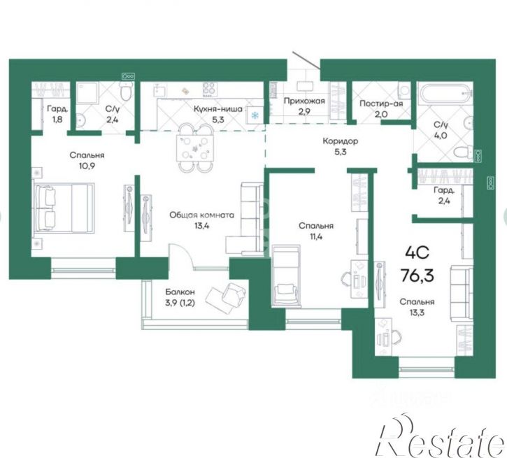 4-комн квартира Просторная улица, 390 к1,  д. 390 к1