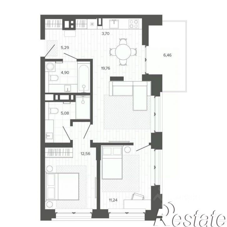 3-комн квартира в новом доме улица Сизова, 35 к2,  д. 35 к2
