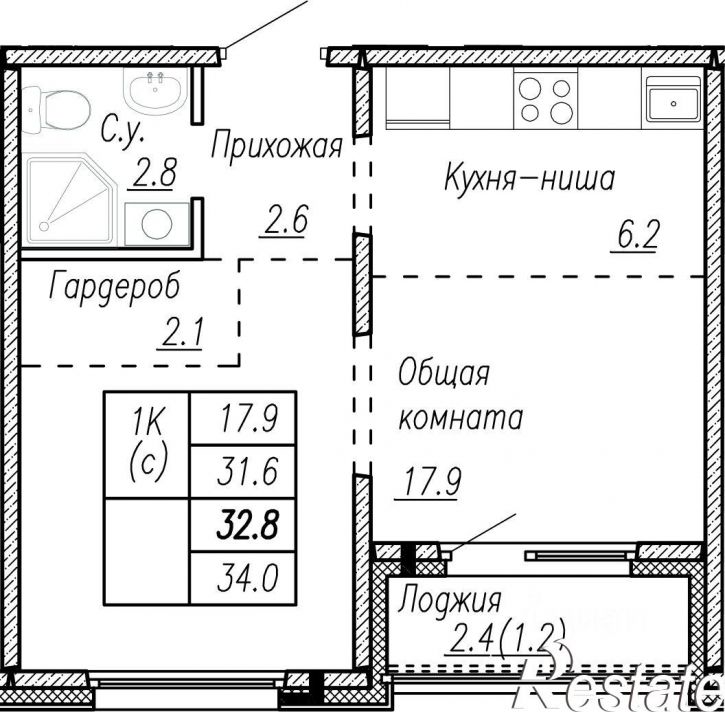 1-комн квартира в новом доме улица Папанинцев, 134,  д. 134