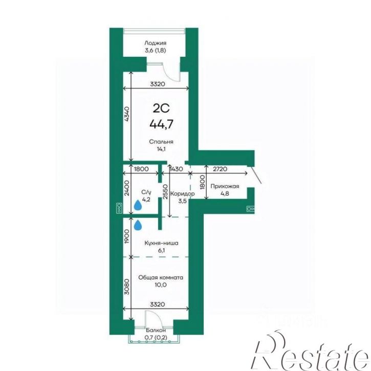 2-комн квартира в новом доме Просторная улица, 390 к2,  д. 390 к2