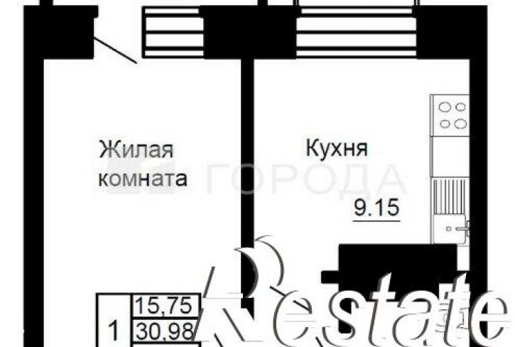 1-комн квартира Партизанская улица, 124,  д. 124