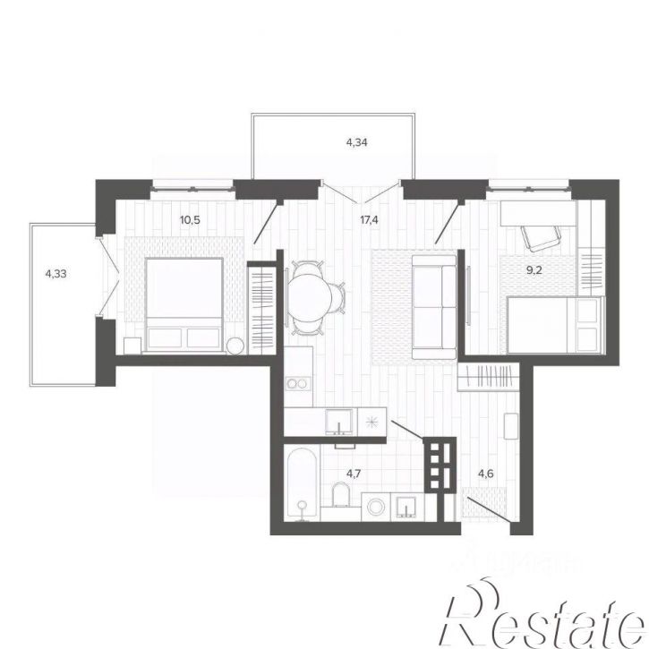 3-комн квартира в новом доме Змеиногорский тракт, 35А,  д. 35А