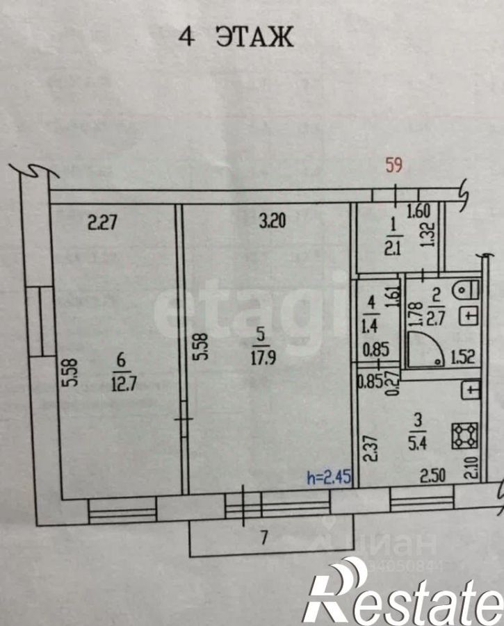 2-комн квартира проспект Строителей, 8,  д. 8