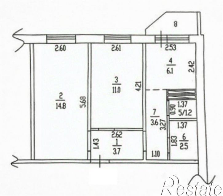 2-комн квартира Колёсная улица, 12,  д. 12
