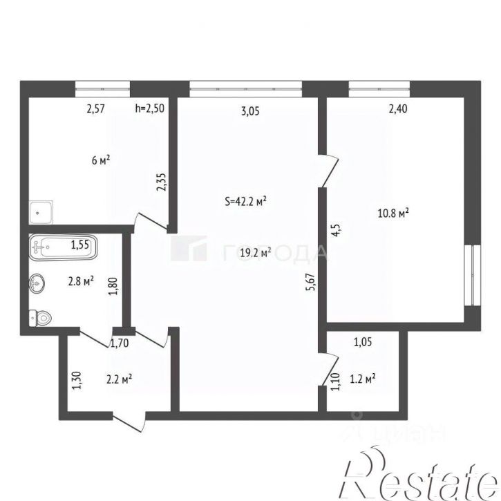 2-комн квартира Новосибирская улица, 18,  д. 18