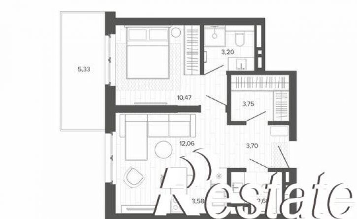 2-комн квартира в новом доме улица Сизова, 35 к2,  д. 35 к2