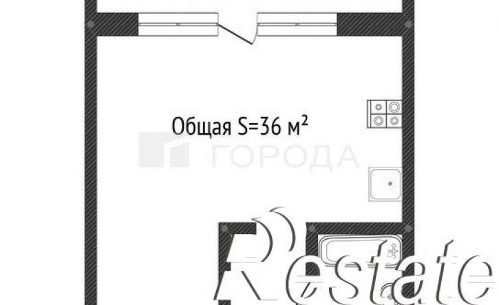1-комн квартира улица Островского, 41Б,  д. 41Б