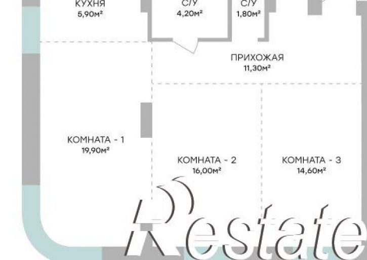 3-комн квартира в новом доме Пролетарская улица, 101А,  д. 101А