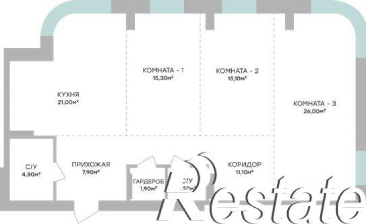 3-комн квартира в новом доме Пролетарская улица, 101А,  д. 101А