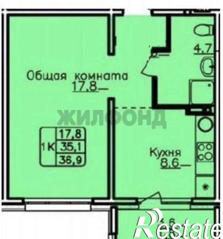 1-комн квартира Солнечная Поляна/Энтузиастов улица, д.81