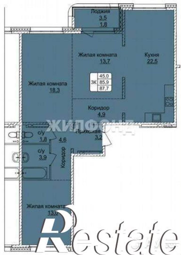 3-комн квартира 280-летия Барнаула улица, д.26